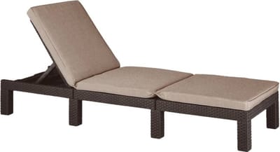 Tuinstoel Ligstoel Ligbed Met matras Verstelbaar Opvouwbaar Zwembad Terras frans beige kleur