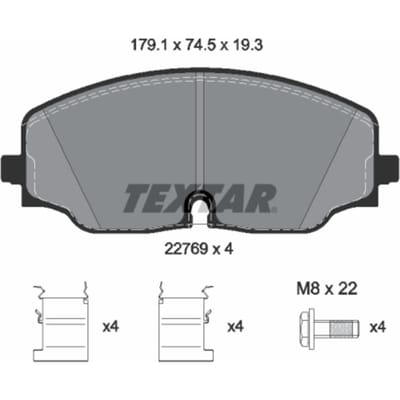 Remblokset TEXTAR 2276901, voor