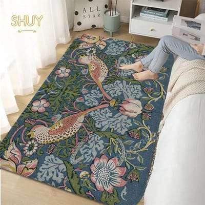 William Morris Aardbei Slaapkamer Tapijt Retro Vloermat Woonkamer Bank Decoratief Kleed Salontafel Matten Bedzijde Antislip Kleden 50x80cm-20x31in