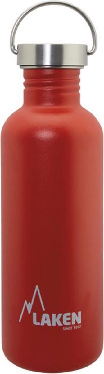 RVS fles 1L - Basic Steel Bottle Rood - Steel Cap - Laken - roestvrijstaal - waterfles - drinkfles