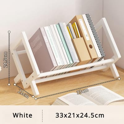Étagère de bureau simple, porte-revues, documents de bureau, livres, étagère de rangement, support économique pour étudiants, étagères d'organisation utilitaires white