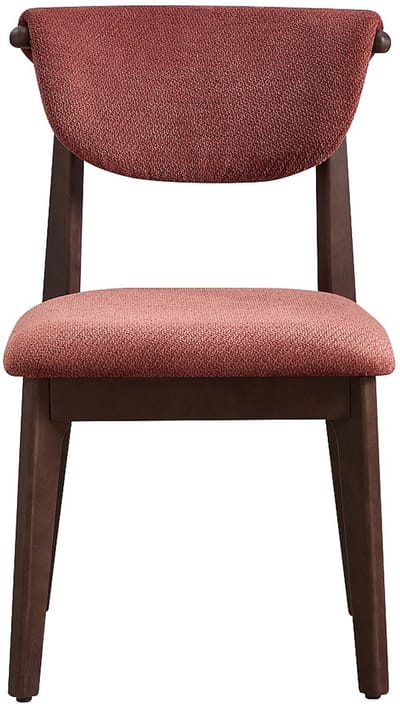 Vente-unique Set van 2 stoelen in getextureerde stof en rubberhout - Bruin - GABIEL