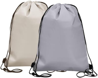 Dailygoods- Koeltassen Set van 2 - Opvouwbare Rugzakken - Herbruikbare Folietassen - Trekkoord - Aluminiumfolie - 27 x 33 cm - Thermotas