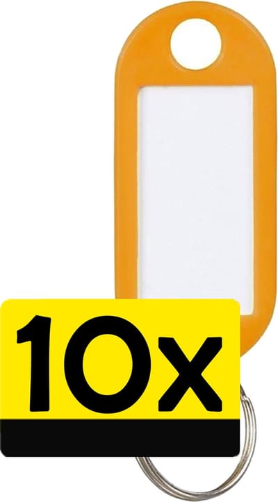 Sleutellabels Label Sleutel Sleutelhanger Gekleurde Bagagelabel Sleutelhanger Reislabel - Oranje - 10 Stuks
