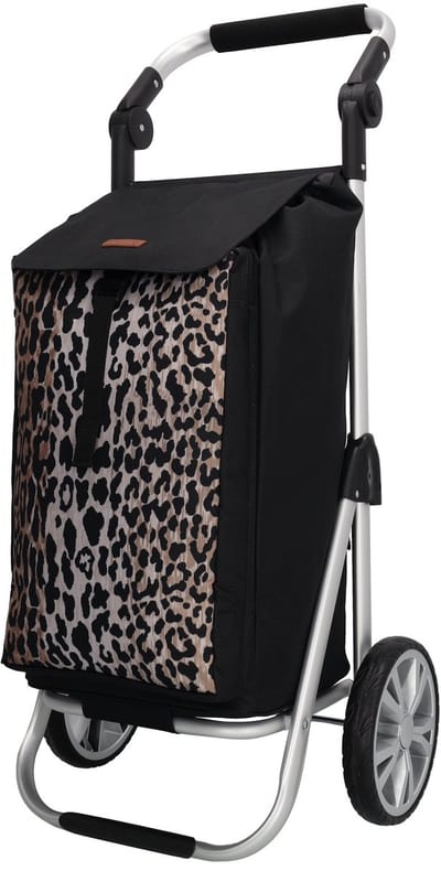 Beagles Alberic Boodschappen trolley - Koelvak - Boodschappen kar - Shopping Cart - Sterke Kwaliteit - Luipaard