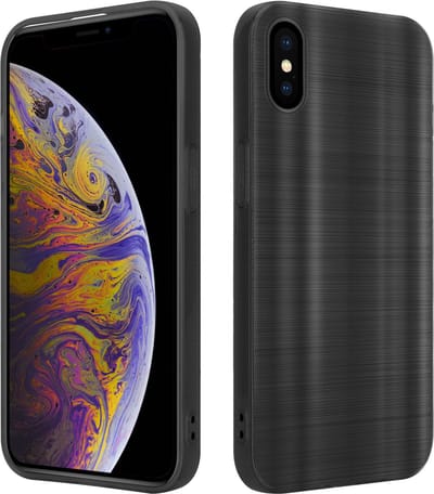 Cadorabo Hoesje geschikt voor Apple iPhone XS MAX in Brushed Zwart - Beschermhoes Case Cover van flexibel TPU silicone in Brushed design