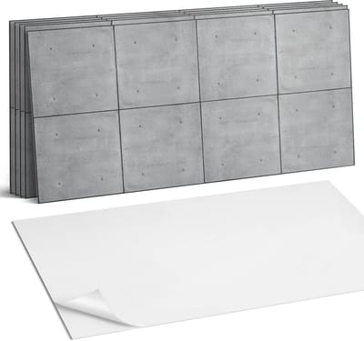 Coloray Plaktegels - Ruwe betontextuur Wandtegel Zelfklevend - 60 cm x 30 cm - Grijs Plaktegels - 6 stuks - Rechthoek PVC Tegels - Plaktegels Keuken - Zelfklevende Vloertegels Badkamer - Vinyltegels Vloer Zelfklevend - Zelfklevende Wandtegels