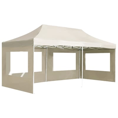 vidaXL - Partytent - inklapbaar - met - wanden - 6x3 - m - aluminium - crème