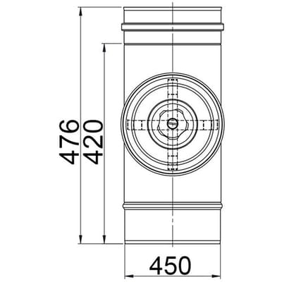 GGM Gastro Reinigungsglattrohr rund - in Edelstahl - Ø 450 mm Zilver