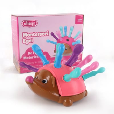 Elissio® - Montessori speelgoed Fijne Motorieke Egel - Sensorisch Speelgoed – Montessori Fijne Motoriek Kinderspeelgoed vanaf 6 Maanden – Educatief Baby Speelgoed 1 Jaar – Peuter & Kleuter Speelgoed 2-3 Jaar – Cadeau voor Meisjes & Jongens - Roze