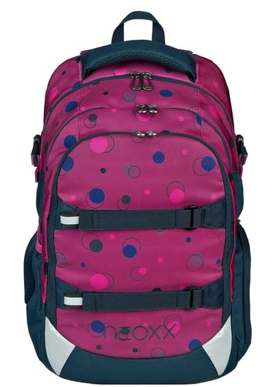 neoxx Schoolrugzak met laptopvak Active Pro School Backpack Bubble Me Around (rood)paars