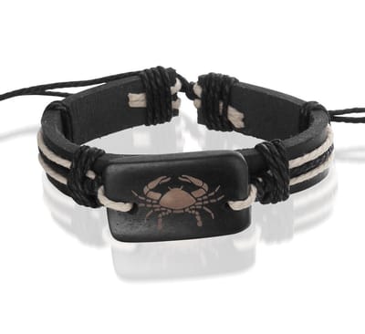 Montebello Armband Kreeft - Leer - Horoscoop - ∅20 - 23 cm