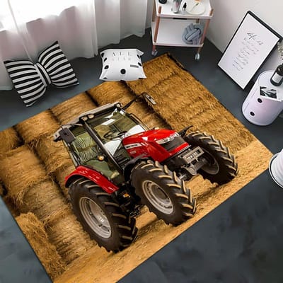 Auto Tractor Serie Patroon Tapijt, Woonkamer en Slaapkamer Huishoudelijke Artikelen, Kinderkamer Sofa Mat Deurmat Vloer Antislip Kleed Cadeau 70x100cm (28x39in)