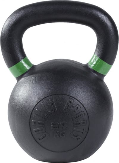 Gorilla Sports Kettlebell - 24 kg - Gietijzer - Olympisch - Zwart