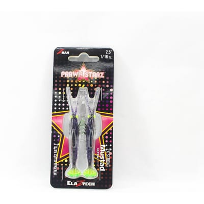 Zman Soft Lure PrawnstarZ 2,5 Inch 2/Pack Plum Chartreuse (2534) black