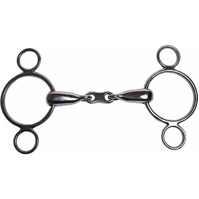 Nederlands 2-rings roestvrijstalen paardenbit met Franse schakels Weatherbeeta Korsteel