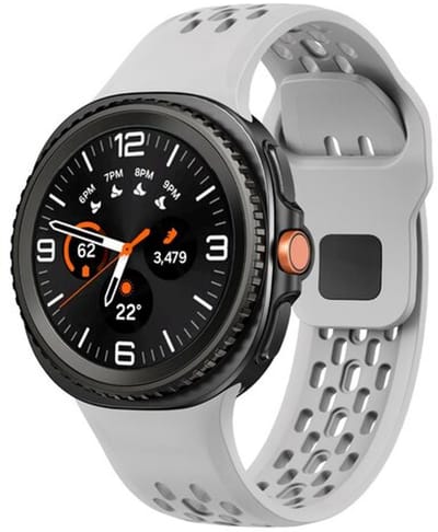 By Qubix - smartwatch bandje - Compatible Samsung bandje - Ultimate sport edition band - Grijs - Geschikt voor Samsung Galaxy Watch 9 (40/44mm) - Watch 8 (40/44mm) - Watch 8 Classic (46mm)