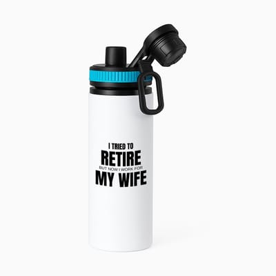 Hacebo® - I tried to retire waterfles met draaidop blauw - Pensioen - werken voor vrouw - werk - afscheidscadeau - verjaardagscadeau - kado - water fles - 850ML