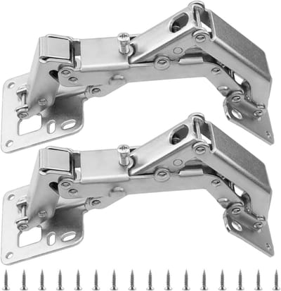 Set van 2 hydraulische scharnieren met 170° openingshoek voor kastdeuren, inclusief 16 schroeven, ideaal voor keukens en meubels