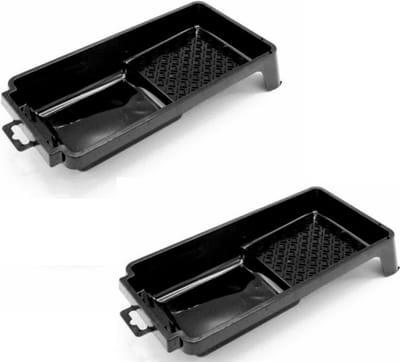 Benson Verfbak voor verfrollers/lakrollers - 2x - zwart - tot 10 cm