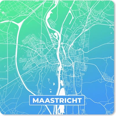 Muismat 20x20 cm - Mousepad Stadskaart - Maastricht - Blauw - Muismatten
