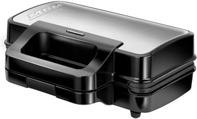 3-in-1 Keukenapparaat - Wafelijzer Grill - Maaltijden Bereiden - Verwisselbare Platen - 1000 Watt - Zwart RVS