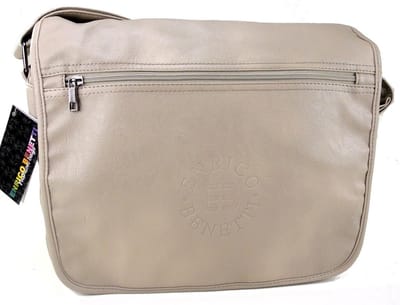 ENRICO BENETTI Messenger Bag Omhang Schoudertas laptop vak Taupe A4 School Werk Universiteit