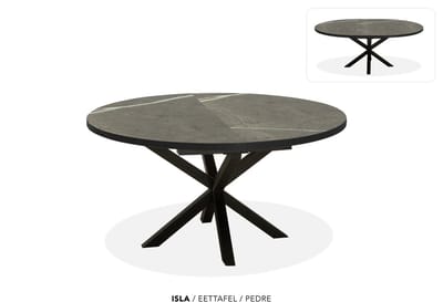Maxfurn - Ronde uitschuiftafel 150/190 | Zeer krasvast | Kleur: Pedra