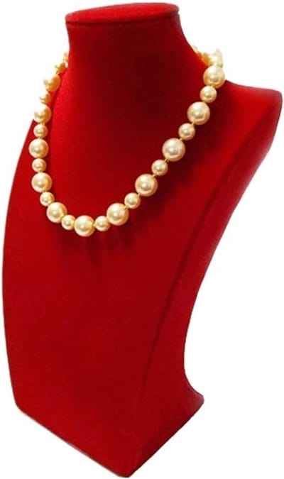 Halsketting Buste - Juwelen Standaard - Sieraden Presenteren - Robuuste Constructie - 22 cm Hoog - Rood Fluweel