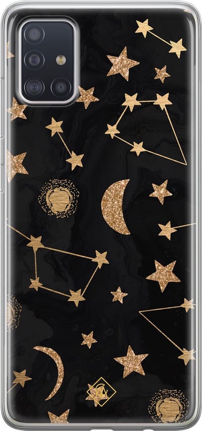 Casimoda® hoesje - Geschikt voor Samsung A51 - Counting The Stars - Backcover - Siliconen/TPU - Zwart