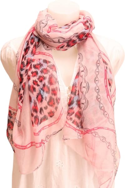 Lange Dunne Sjaal - Print - Roze - 180 x 80 cm (2134#)