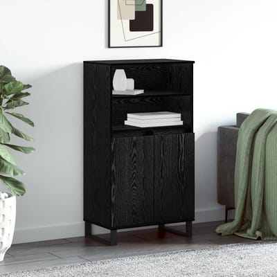 vidaXL - Highboard - Zwart - 60 - x - 36 - x - 110 - cm - Bewerkt - hout