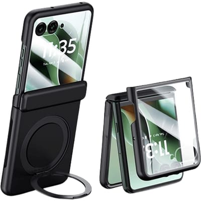 CaseBody Motorola Razr 60 Ultra MagSafe Kickstand Hoesje met Screenprotector Zwart