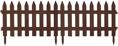 Prosperplast Tuinhekjes - 14x stuks - kunststof - 640 cm - bruin - borderrand - tuinafscheiding