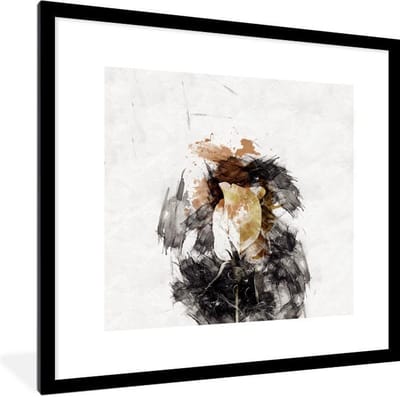 Fotolijst incl. Poster - Roos - Bloemen - Verf - 40x40 cm - Posterlijst