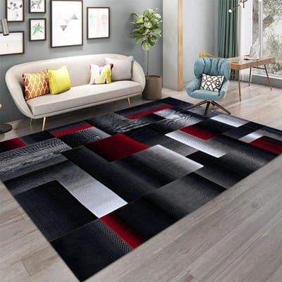 Nordic Style Vloerkleed Abstract Geometrisch Tapijt Antislip Wasbaar Tapijt voor Woonkamer Slaapkamer en Huisdecoratie Vloermat 120*160cm