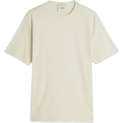 T-shirt met structuurpatroon en ronde hals