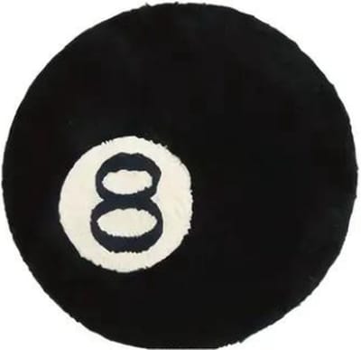 Theez Rugs Exclusieve 8 Ball Tapijt - 60 cm Wit & Zwart Hypebeast Tapijt - Stoere Tapijten en Esthetische Tapijten voor Slaapkamer & Woonkamer