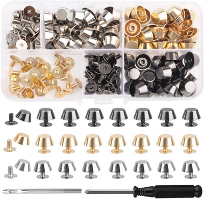Zak Bodem Noppen - Schroef Bodem Nagels - Tassen Decoratie - Set van 72 Stuks - 3 Kleuren