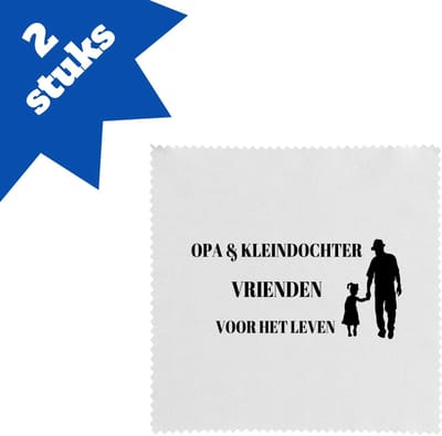 Akyol - opa en kleindochter vrienden voor het leven brillendoekjes - Vriend - opa/kleindochter - opa cadeautjes - cadeau - kado - geschenk - kleindochter verjaardag - kleindochter artikelen - 17,8 bij 17,8 cm - 2 stuks
