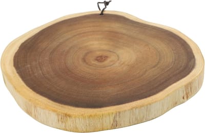 Houten Snijplank - Dienblad Serveerschaal - Brood Fruit Snijden - Massief Eén Stuk - 23x28cm Dik 2.5cm - Bruin