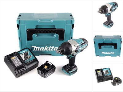 Makita DTW 1001 RF1J accu slagmoersleutel 18V 3/4" 1050Nm borstelloos + 1x oplaadbare accu 3.0Ah + lader + Makpac