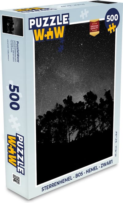 Puzzel Sterrenhemel - Bos - Hemel - Zwart - Bomen - Legpuzzel - Puzzel 500 stukjes