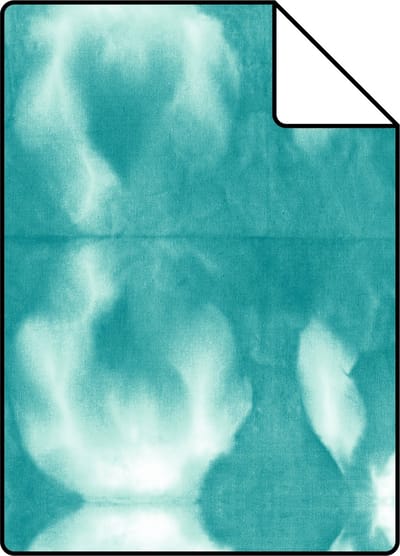 Proefstaal ESTAhome behang tie-dye shibori motief intens turquoise - 26.5 x 21 cm - 148683-S