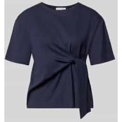 T-shirt met knoopdetail en ronde hals