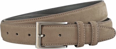 Landley Suède Leren Heren Riem - Pantalon Riem Leer - Broekriem Mannen - Taupe - Lengte totaal 110 cm / Riemmaat 95