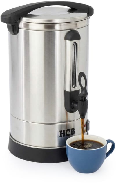 HCB® - Professionele Horeca Percolator - 5,3 liter - 35 kopjes - 230V - RVS / INOX Perculator - Elektrisch koffiezetapparaat - Volautomatische koffiemachine - 30x30x43 cm (DxBxH) - 2.40 kg - 1345