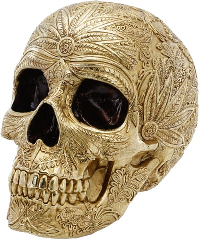 CHAKS - Gouden barokke schedel in hars 25cm