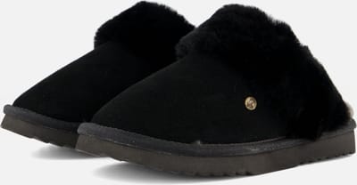 Warmbat Flurry Suede Dames Sloffen - Zwart