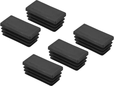 Rechthoekige Buisdoppen 40x20mm - 5 Stuks Zwarte Eindkappen voor Meubels en Buisconstructies